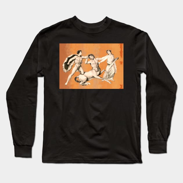 Theseus, Centaur and Hippodamia Long Sleeve T-Shirt by Mosaicblues